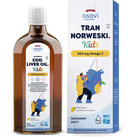 OSAVI TRAN NORWESKI KIDS 500mg OMEGA3 250ml cytryn