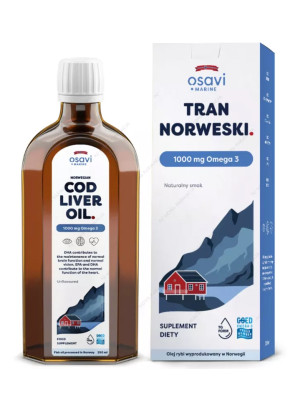 OSAVI TRAN NORWESKI 1000mg OMEGA3 250ml naturalny