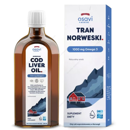 OSAVI TRAN NORWESKI 1000mg OMEGA3 250ml naturalny