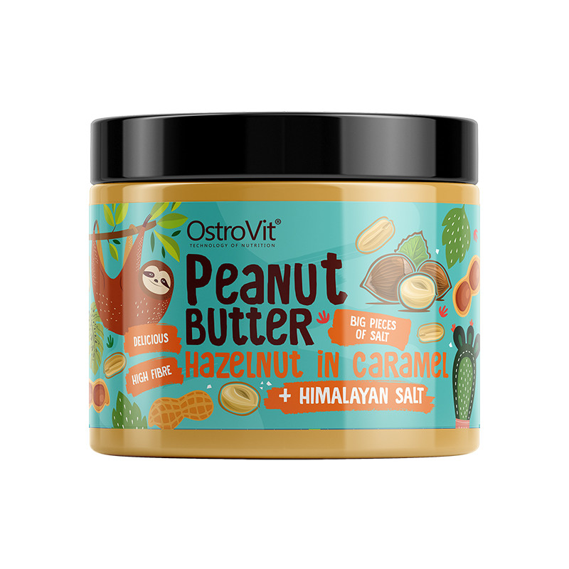 OSTROVIT PEANUT BUTTER CH+HAZ. IN CARAMEL 500g cr  OSTROVIT PEANUT BUTTER CH+HAZ. IN CARAMEL 500g cr