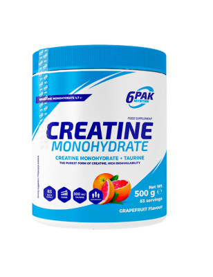 6PAK CREATINE MONOHYDRATE 500g jar Grapefruit