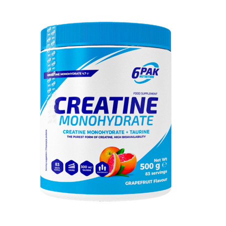 6PAK CREATINE MONOHYDRATE 500g jar Grapefruit