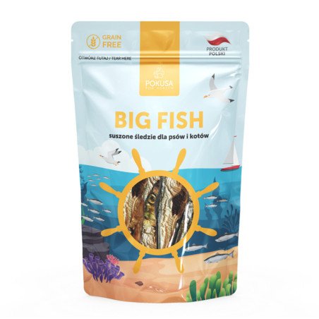 POKUSA BIG FISH susz. sledzie dla psow i kotów 60g