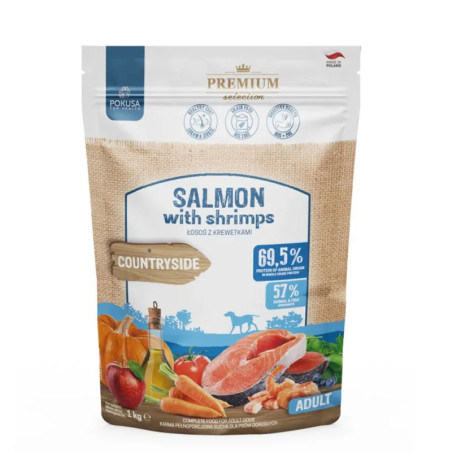 POKUSA KARMA SUCHA PREM. ŁOSOŚ Z KREWET.1kg ADULT