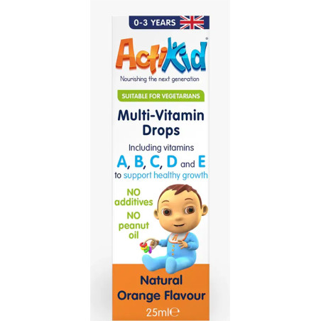 ACTIKID MULTI-VITAMIN DROPS 25ml natural orange