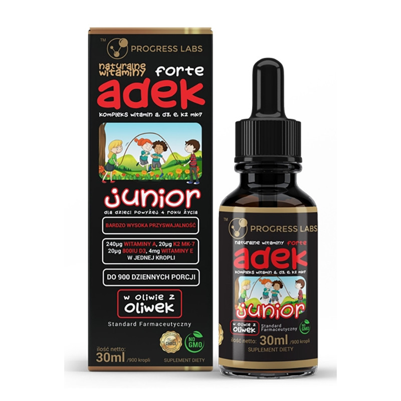 PROGRESS LABS WITAMINA ADEK FORTE JUNIOR 30ml  PROGRESS LABS WITAMINA ADEK FORTE JUNIOR 30ml