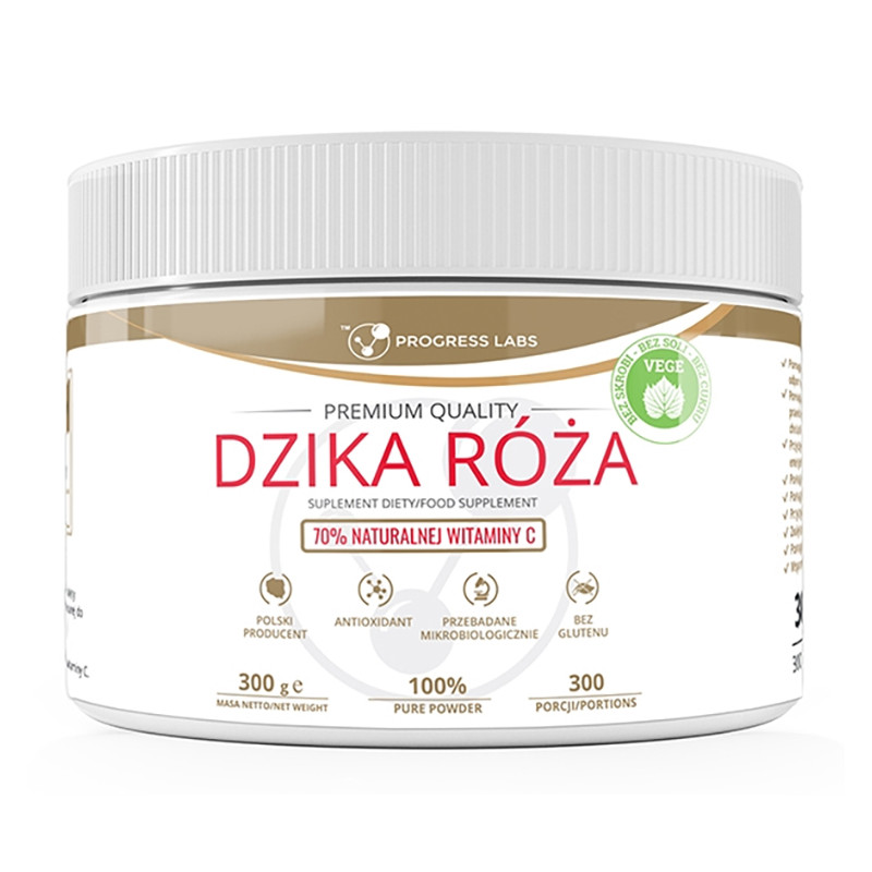 PROGRESS LABS DZIKA RÓŻA 70% WITAMINY C-300g PROGRESS LABS DZIKA RÓŻA 70% WITAMINY C-300g