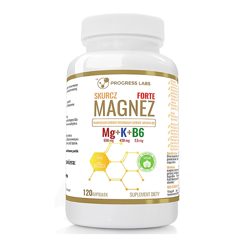 PROGRESS LABS Mg+K+Vit B6 120kaps vege PROGRESS LABS Mg+K+Vit B6 120kaps vege