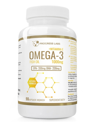 PROGRESS LABS OMEGA 3+VIT E 1000mg 330/220 90kaps