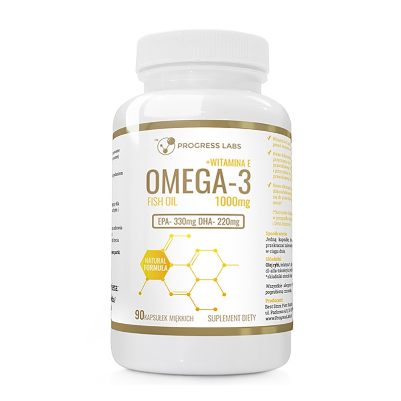 PROGRESS LABS OMEGA 3+VIT E 1000mg 330/220 90kaps PROGRESS LABS OMEGA 3+VIT E 1000mg 330/220 90kaps