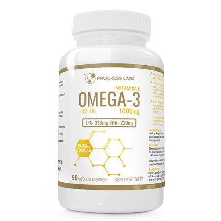 PROGRESS LABS OMEGA 3+VIT E 1000mg 330/220 90kaps