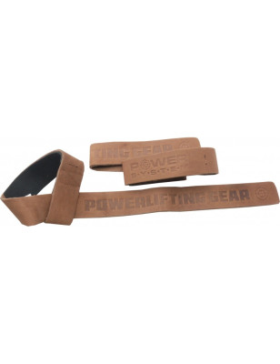 POWER-SYSTEM PASKI LEATHER LIFTING STRAPS-BROWN