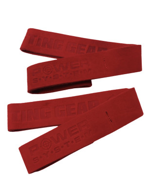 POWER-SYSTEM PASKI LEATHER LIFTING STRAPS-RED