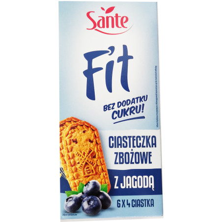 SANTE FIT CIASTECZKA ZBOŻOWE Z JAGODĄ 300g