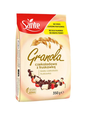 SANTE GRANOLA Z BIAŁĄ CZEKOLADĄ I TRUSKAWKAMI 350g
