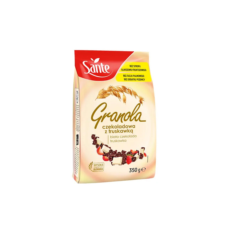 SANTE GRANOLA Z BIAŁĄ CZEKOLADĄ I TRUSKAWKAMI 350g SANTE GRANOLA Z BIAŁĄ CZEKOLADĄ I TRUSKAWKAMI 350g