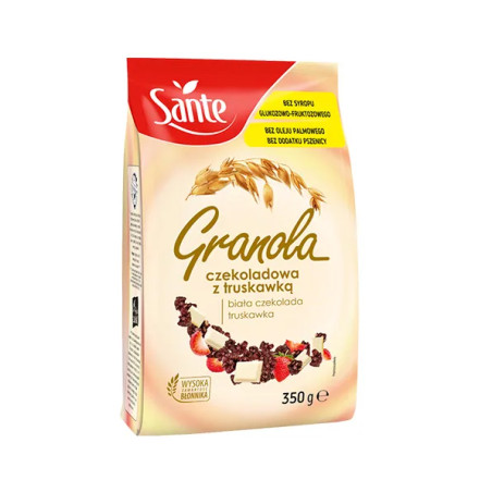 SANTE GRANOLA Z BIAŁĄ CZEKOLADĄ I TRUSKAWKAMI 350g