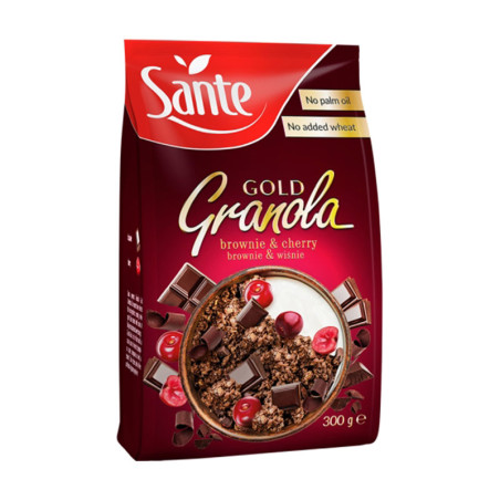 SANTE GRANOLA GOLD BROWNIE WIŚNIA 300g