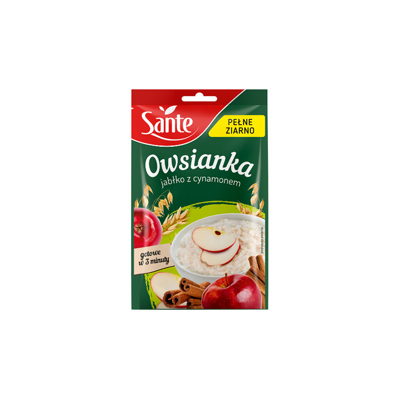 SANTE OWSIANKA Z JABŁKIEM I CYNAMONEM 50g SANTE OWSIANKA Z JABŁKIEM I CYNAMONEM 50g