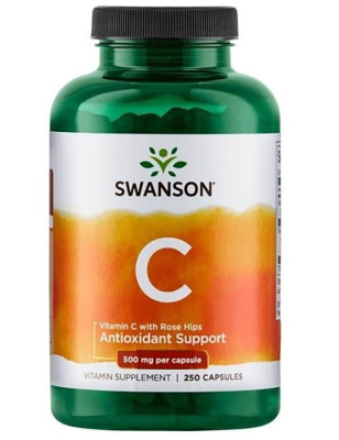 SWANSON VITAMIN C with Rose Hips 500mg-500tabl