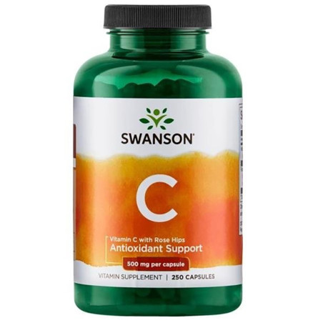SWANSON VITAMIN C with Rose Hips 500mg-500tabl