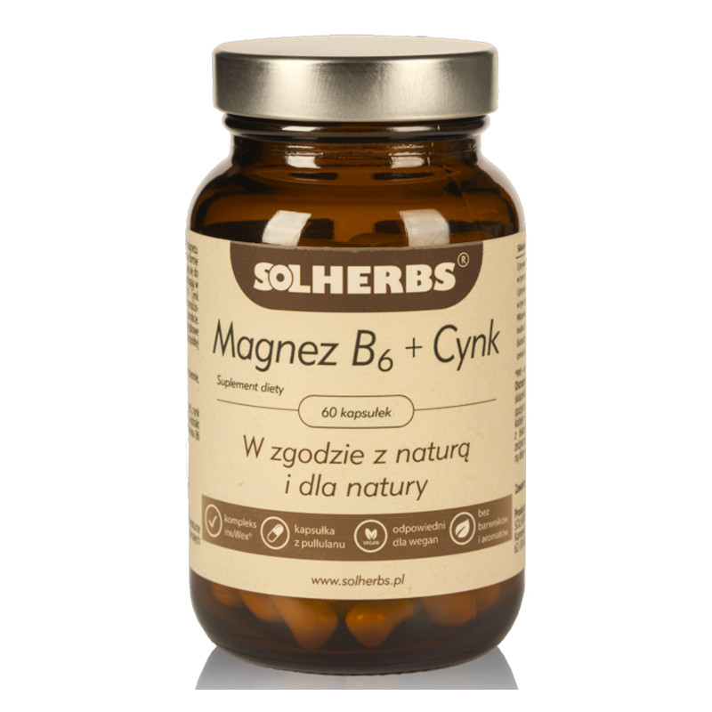SOLHERBS MAGNEZ B6+CYNK 60kaps SOLHERBS MAGNEZ B6+CYNK 60kaps
