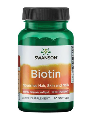 SWANSON BIOTIN HIGH POTENCY 10000mcg - 60softgel