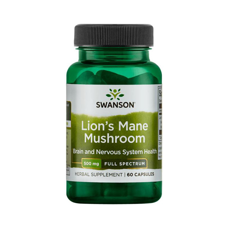 SWANSON FULL SPEC. LION'S MANE MUSHROOM 500mg 60k SWANSON FULL SPEC. LION'S MANE MUSHROOM 500mg 60k