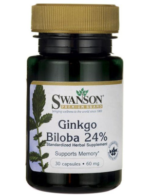 SWANSON GINKGO BILOBA 24% 60mg - 30 kaps