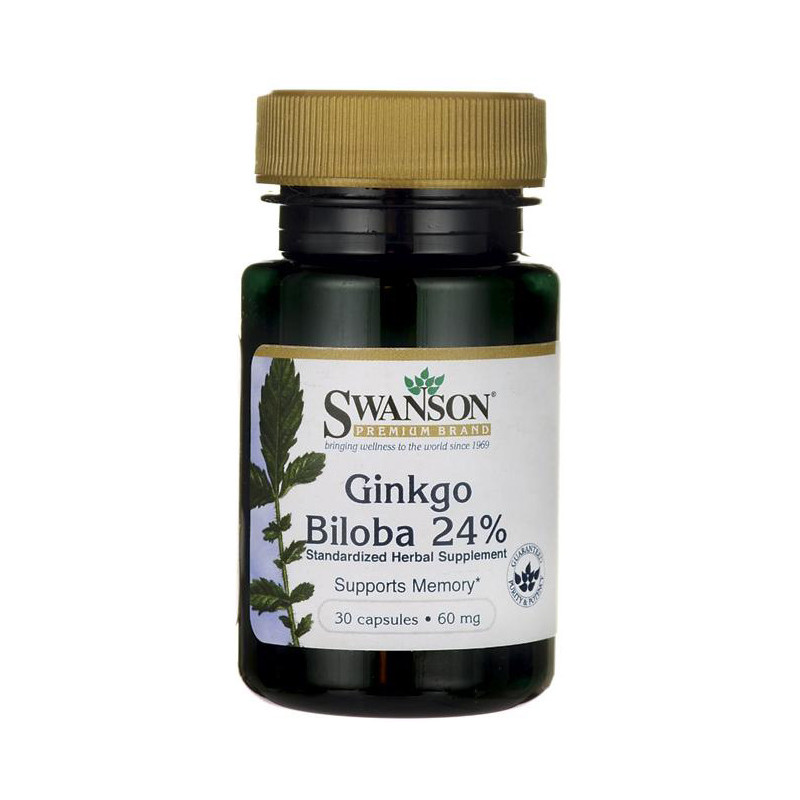 SWANSON GINKGO BILOBA 24% 60mg - 30 kaps SWANSON GINKGO BILOBA 24% 60mg - 30 kaps