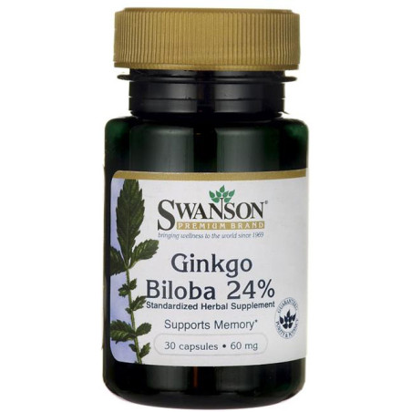 SWANSON GINKGO BILOBA 24% 60mg - 30 kaps