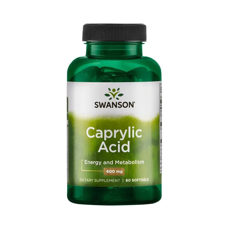 SWANSON CAPRYLIC ACID 600mg - 60 kaps. SWANSON CAPRYLIC ACID 600mg - 60 kaps.