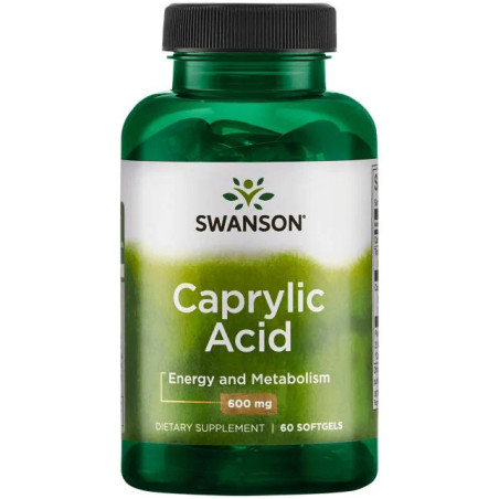SWANSON CAPRYLIC ACID 600mg - 60 kaps.