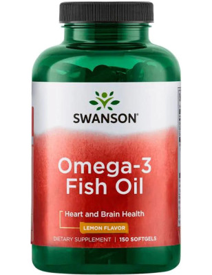 SWANSON OMEGA-3 FISH OIL 1000mg - 150kaps lemon
