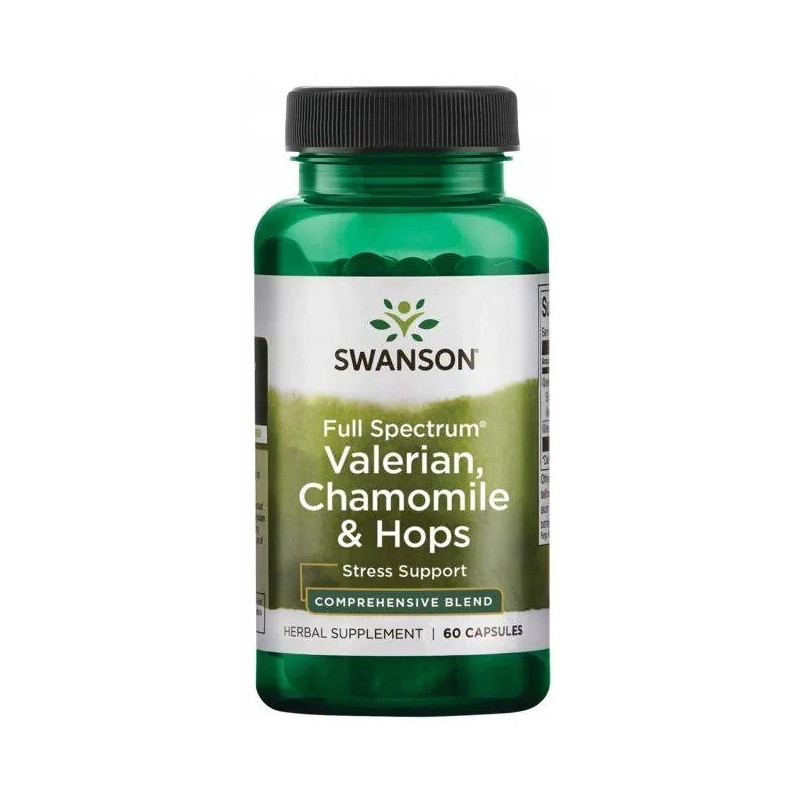 SWANSON VALERIAN CHAMOMILE & HOPS 60kaps SWANSON VALERIAN CHAMOMILE & HOPS 60kaps