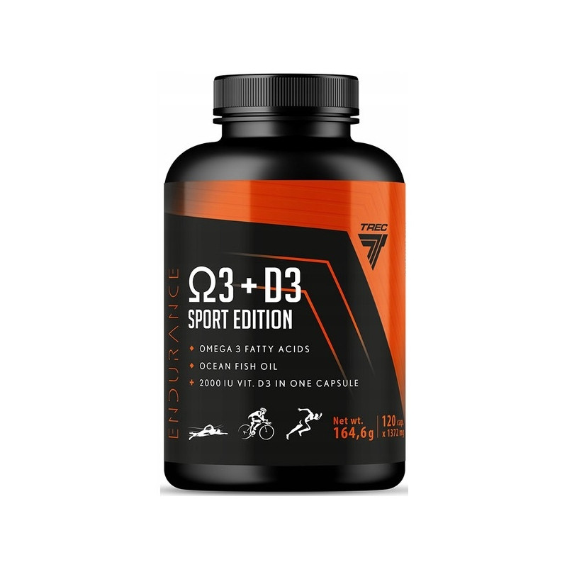 TREC ENDU OMEGA 3 + D3 SPORT - 120 kaps TREC ENDU OMEGA 3 + D3 SPORT - 120 kaps