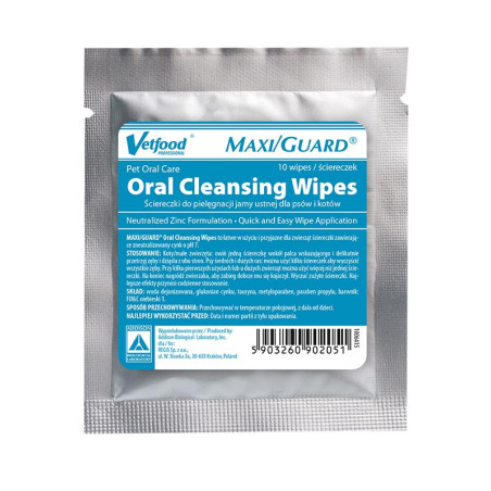 VETFOOD MAXI/GUARD ORAL CLEANSING WIPES 10szt