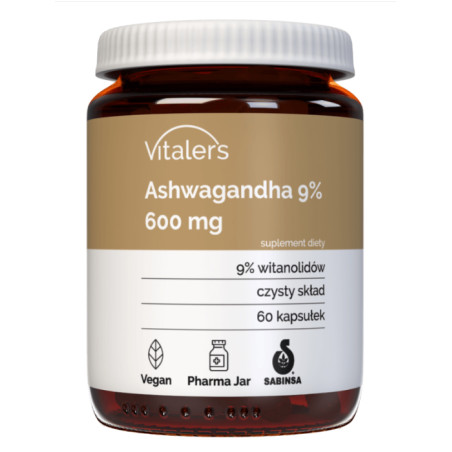 VITALER'S ASHWAGANDHA 9% 600mg - 60kaps