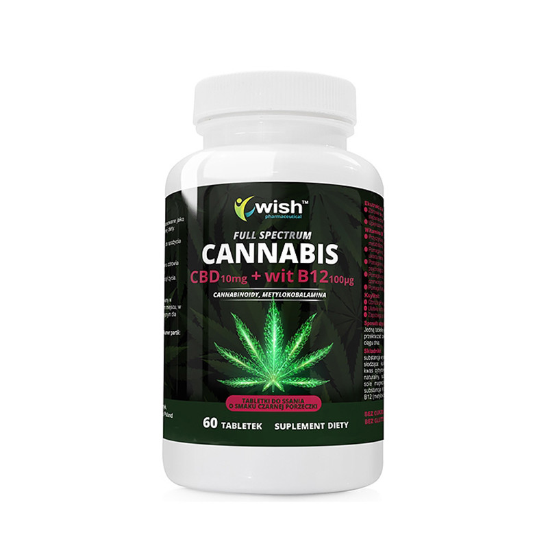 WISH CBD 10mg+WITAMINA B12 100mcg - 60tabl vege WISH CBD 10mg+WITAMINA B12 100mcg - 60tabl vege
