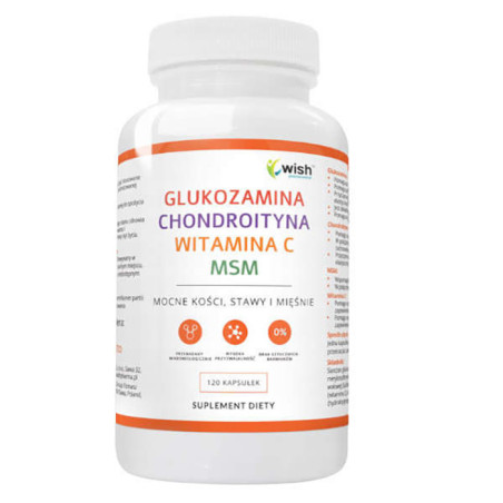 WISH GLUKOZAMINA CHONDROITYNA WOŁ. MSM WIT C-120ka