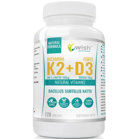 WISH WIT.K2 vitaMK7 100mcg+D3 50mcg 2000IU-120tabl