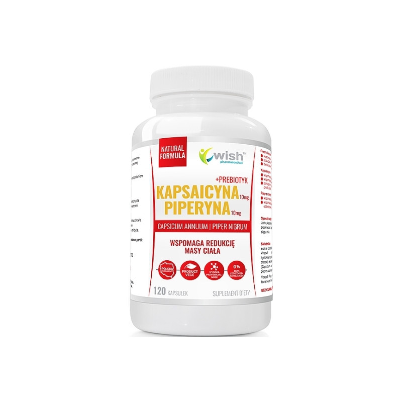 WISH KAPSAICYNA10mg+PIPERYNA10mg+PREBIOTYK-120kaps WISH KAPSAICYNA10mg+PIPERYNA10mg+PREBIOTYK-120kaps