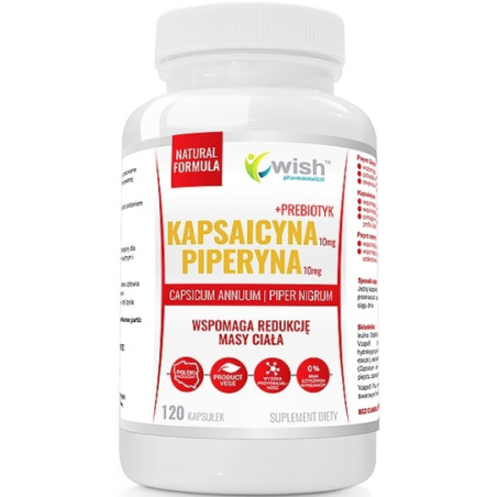 WISH KAPSAICYNA10mg+PIPERYNA10mg+PREBIOTYK-120kaps