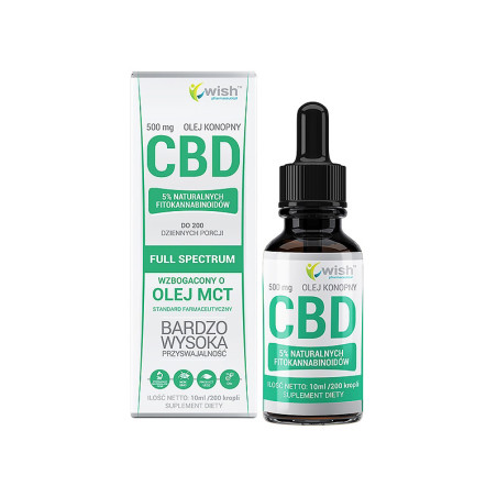WISH OLEJ KONOPNY CBD 5% - 10ml