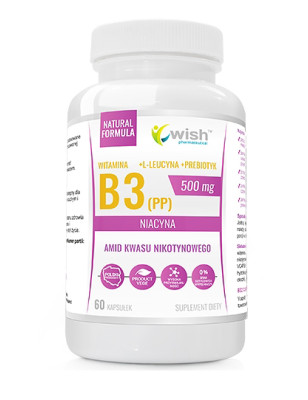 WISH WITAMINA B3 (PP) 500mg + L-leucyna vege-60kap