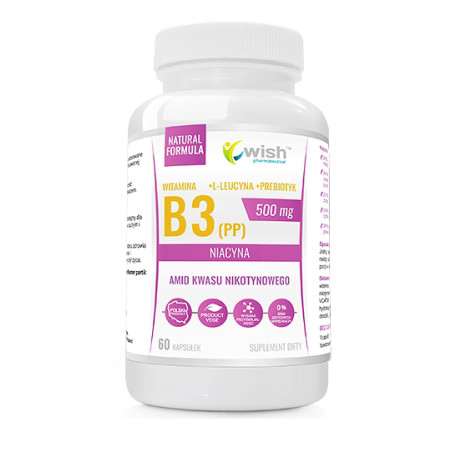 WISH WITAMINA B3 (PP) 500mg + L-leucyna vege-60kap