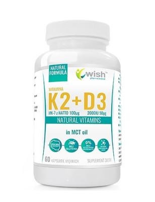 WISH WITAMINA K2 MK-7 100mcg+D3 50mcg 2000IU-60kap