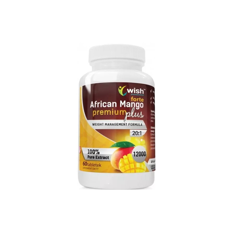 WISH AFRICAN MANGO PREMIUM+ FORTE 20:1 600mg-60tab WISH AFRICAN MANGO PREMIUM+ FORTE 20:1 600mg-60tab