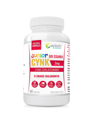 WISH CYNK JUNIOR 5mg do ssania - 60 tabl vege