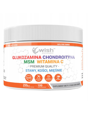 WISH GLUKOZAMINA CHONDR. WOŁOWA MSM WIT.C - 250g